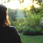 Scene from "Peripheral" in the garden.