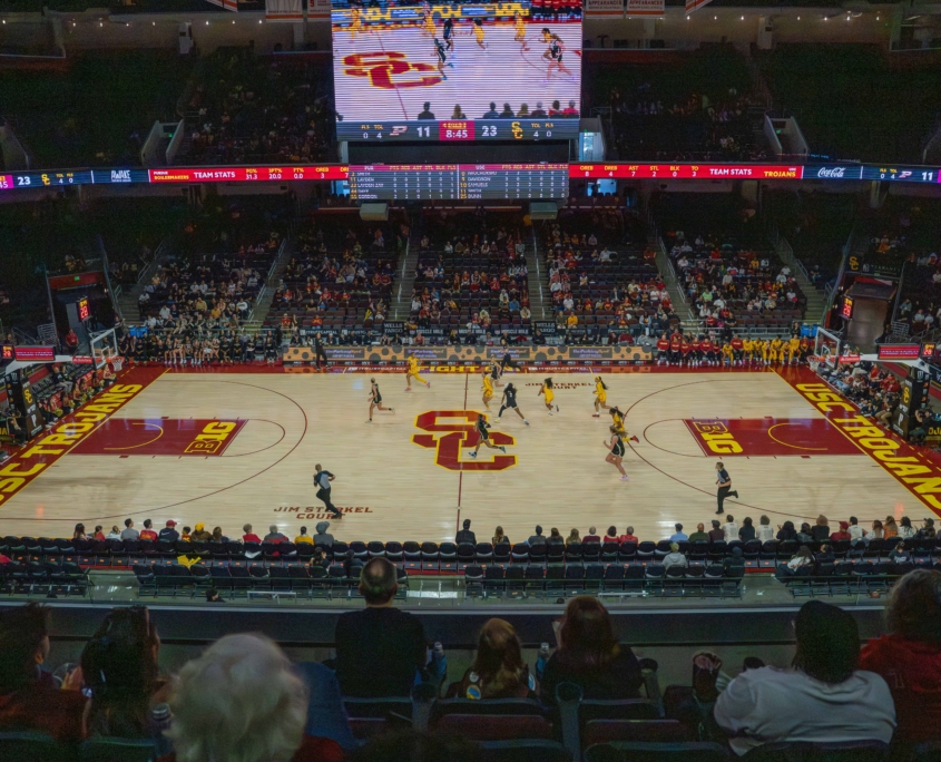 Galen Center for a USC women's basketball game against Purdue.