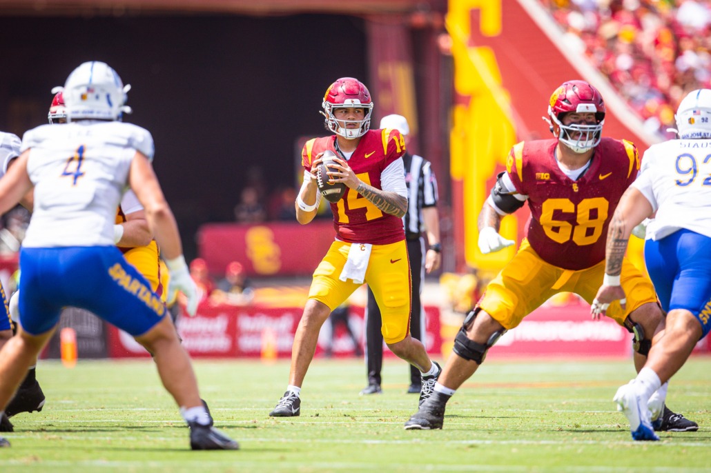 Redshirt senior quarterback Jayden Maiava will look to build off last week's success for Friday's game against Fresno State. He is pictured here in a game against San Jose State on Aug. 29.