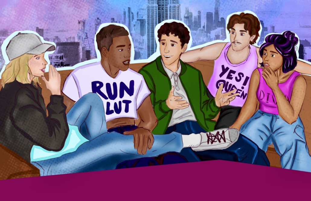 Artwork of the roommates in "Adults"