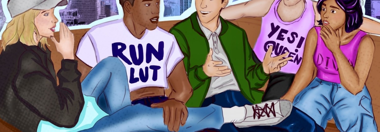 Artwork of the roommates in "Adults"