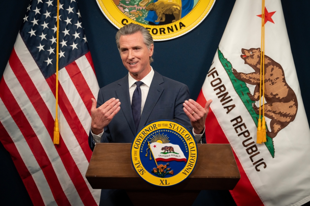 Governor Gavin Newsom at press conference