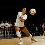 Redshirt junior outside hitter London Wijay will look to continue her 2026 success in the Trojans' three-game stretch. She is pictured here in a match against LSU on Sept. 18, 2025.