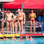 USC men's water polo team pictured after an exhibition against Golden West College.