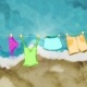 A drawing of clothes on a clothesline