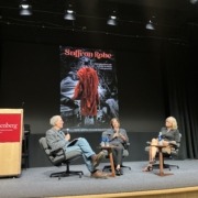 Moderator Daniel Birman, Jane Centofante and Jayne Hufschmid sat in auditorium at USC Annenberg to discuss "Saffron Rose"