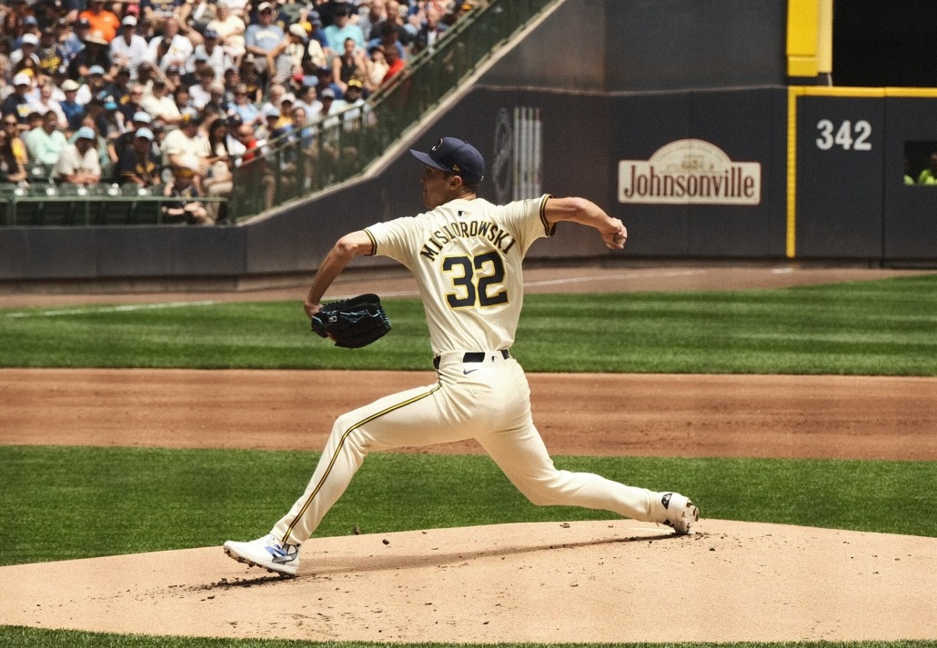 Jacob_Misiorowski Jacob Misiorowski throws a pitch for the Brewers.